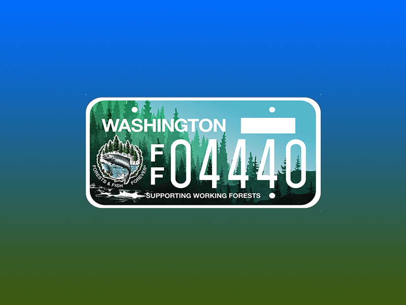 Forests & Fish License Plate Washington's Working Forests